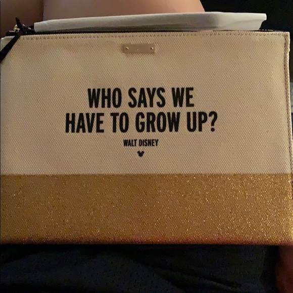 NWT Disney Kate Spade clutch/wristlet “who says we have to grow up” - Picture 2 of 2